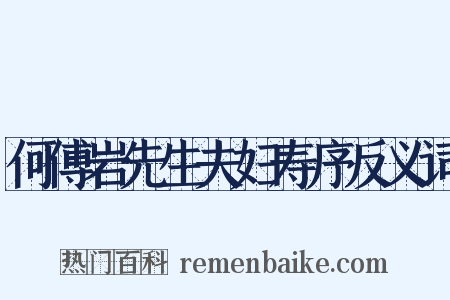 何傅岩先生夫妇寿序反义词是什么意思的图片